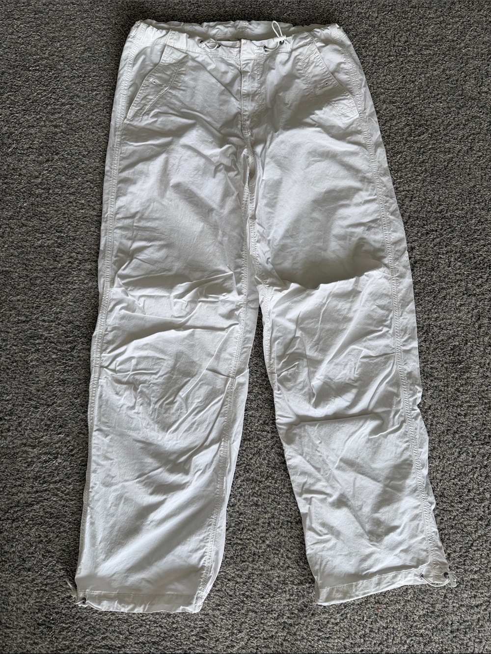 American Eagle Outfitters White Drawstring Track Pants